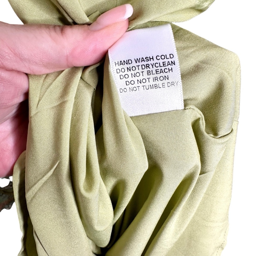 NWT Davi & Dani Vintage Print Tiered Maxi Dress Sage Green Medium Floral - Picture 12 of 16